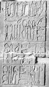 Figura 1. Iscrizione nella parte nord del recinto esterno del Tempio di Kôm Ombo